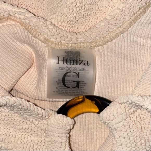 NEW Hunza G Celine Cream Swimsuit Nude Blush Beige Natural Monokini Stretchy - Picture 7 of 13